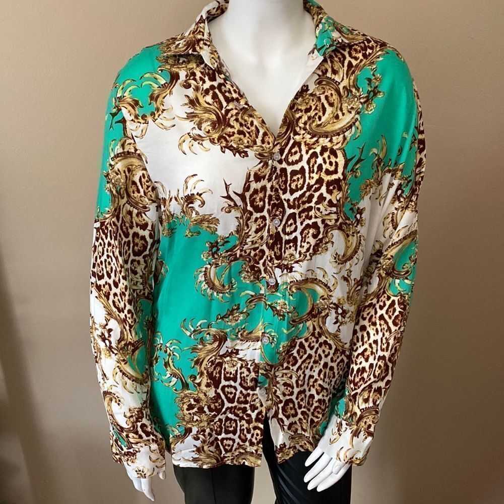 NWT Fashion Nova Bari Long Sleeve Woven Top Size - Large - Picture 4 of 13